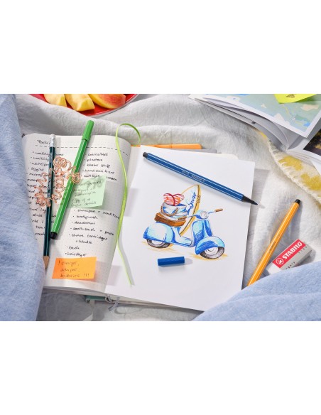  C/10 rotulador stabilo pen 24 amarillo limon nº24 punta 1,0 mm 